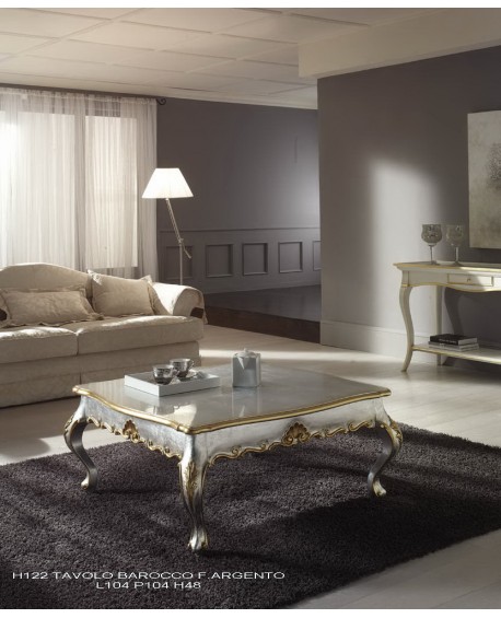 TAVOLINO BAROCCO CON PIANO DA LACCARE L.104 H.48 P.104