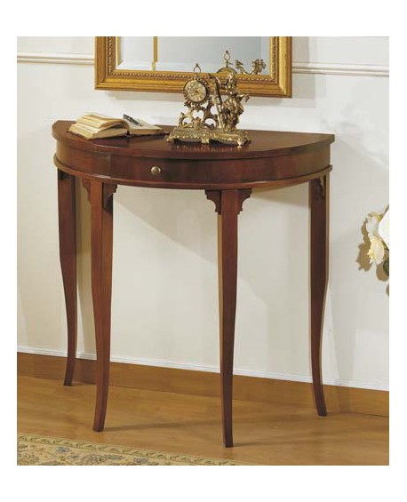 CONSOLLE MEZZALUNA 1 CASSETTO E FILETTO L.83 H.80 P.41