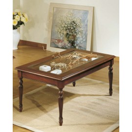 TAVOLINO RETTANGOLARE A BACHECA RIGATO SMONTABILE L.120 H.48 P.60