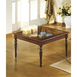 TAVOLINO QUADRATO A BACHECA RIGATO SMONTABILE L.80 H.48 P.80