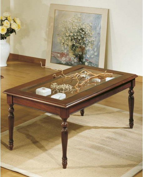 TAVOLINO RETTANGOLARE A BACHECA RIGATO SMONTABILE L.100 H.48 P.50