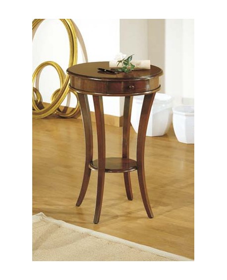 TAVOLINO ROTONDO CON CASSETTO E RIPIANO DIAM.50 H.74