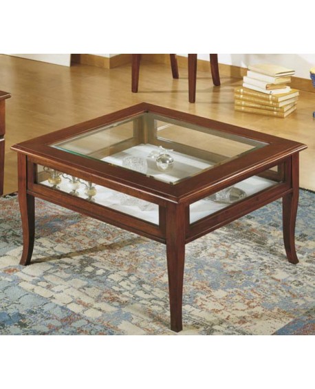 TAVOLINO RETT.RE A BACHECA VETRI LATERALI L.60 P.60 H.48