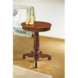 TAVOLINO ROTONDO RIGATO CON PIANO SPINAPESCE E FILETTO DIAM. 60 H.75