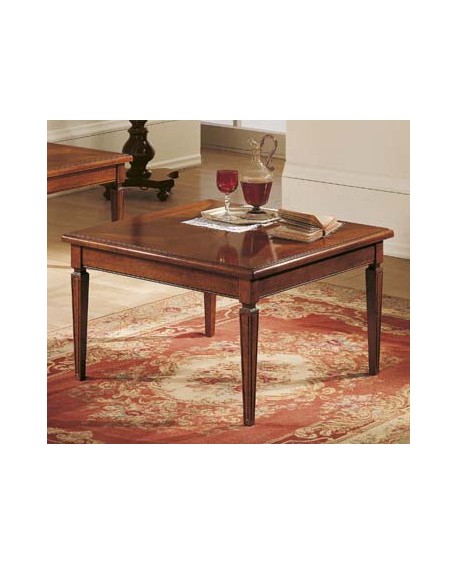 TAVOLINO QUADRATO CON INTARSIO ROSA DEI VENTI L.80 H.49 P.80