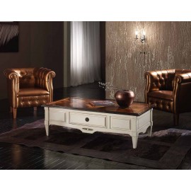 TAVOLINO RETT. PIANO PARQUET IN CILIEGIO MASSELLO C/CASS. BIF. L.130 H.40 P.70