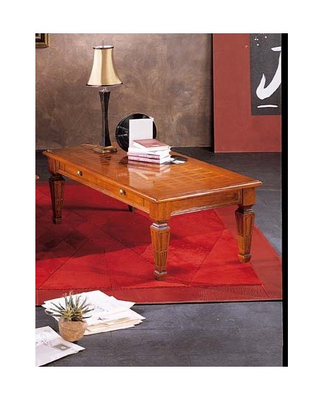 TAVOLINO RETT. 2 CASSETTI INT. MARGHERITA, GAMBE SMONTABILI L.130 H.48 P.70