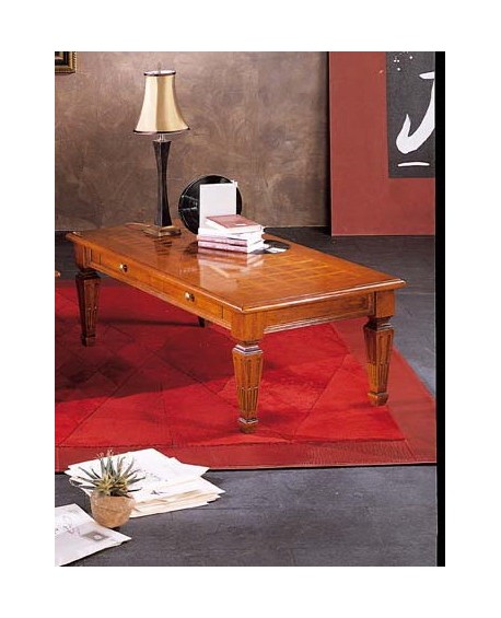 TAVOLINO RETT.RE 2 CASS. INT. FARFALLA E GAMBE SMONTABILI L.130 H.48 P.70