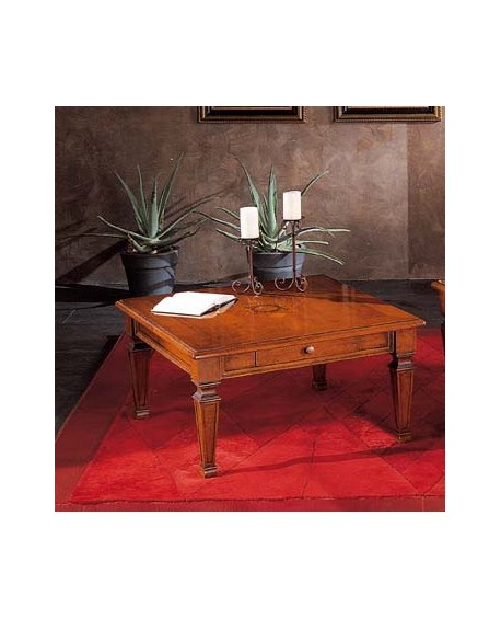 TAVOLINO QUADRATO 1 CASS. INT. FARFALLA E GAMBE SMONT. L.90 H.48 P.90