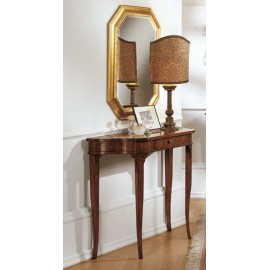 CONSOLLE NOCE CON FILETTO SAGOMATA G/SCIABOLA L.99,5 H.80 P.35