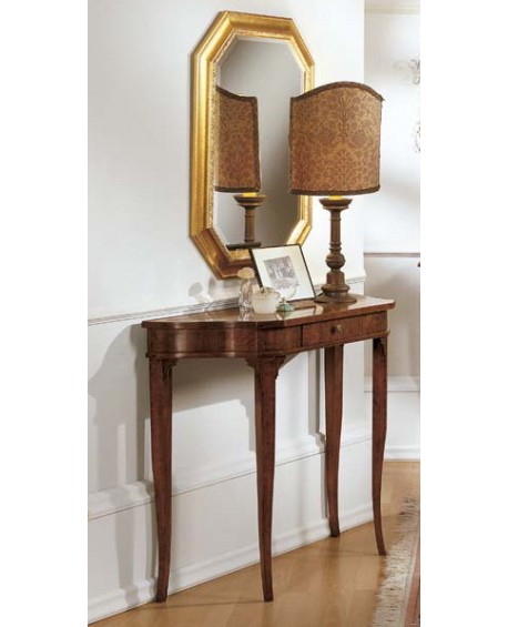 CONSOLLE NOCE CON FILETTO SAGOMATA G/SCIABOLA L.99,5 H.80 P.35