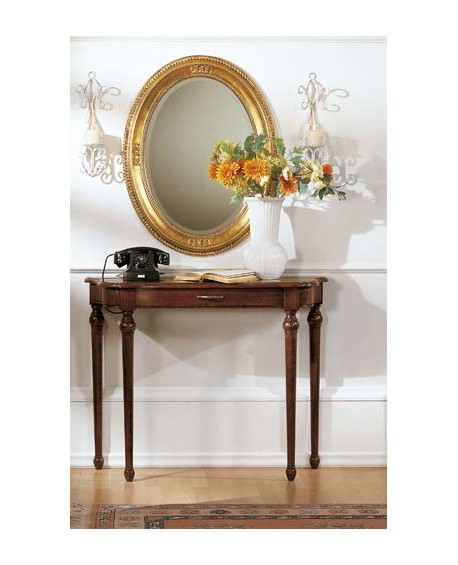 CONSOLLE SAGOMATA CON GAMBA TORNICA, SMONTABILE L.103 H.80 P.37