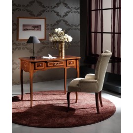 SCRITTOIO 3 CASSETTI INTARSIATO SCUDO E 1 TIRETTO L.100 H.80 P.50