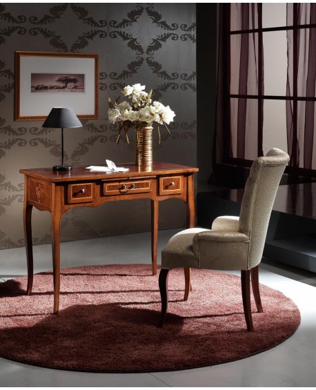 SCRITTOIO 3 CASSETTI INTARSIATO SCUDO E 1 TIRETTO L.100 H.80 P.50