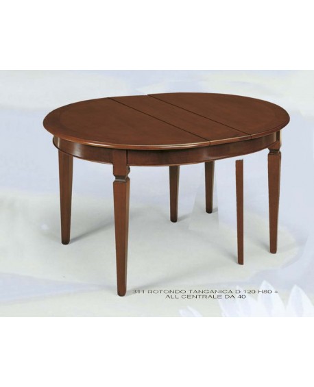 TAVOLO ROTONDO TANGANICA DM 120 CON 1 ALL. CENTR. DA 40 CM G.SPILLO