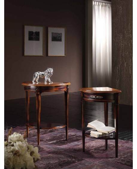 CONSOLLE MEZZALUNA IN CILIEGIO MASSELLO L.60 H.70 P.31