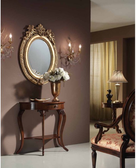 CONSOLLE SAGOMATA , CAPPETTE E PIANO LISCIO CON FILETTO L.84 H.82 P.41