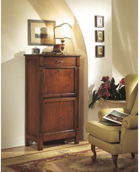 MOBILE BAR IN CILIEGIO CON RIBALTA ANTA LEGNO L.73 H.129 P.38