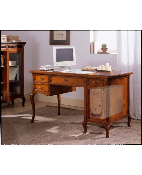 SCRIVANIA IN LISTELLARE PORTA PC GAMBE '700 E ALETTE LAT. L.140 H.78 P.70