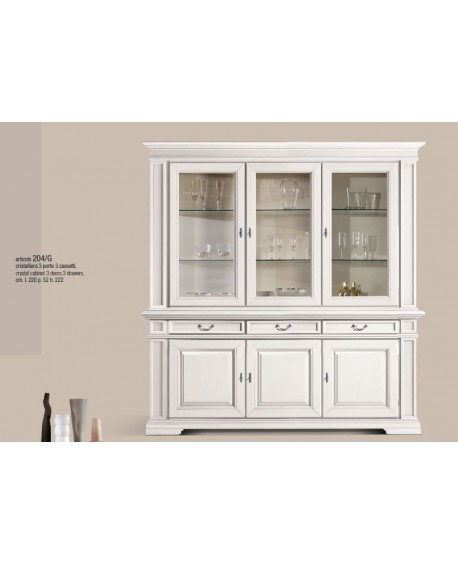 Mur verre BASE PLUS « LIFT 3 PORTES 3 TIROIRS BOIS MASSIF