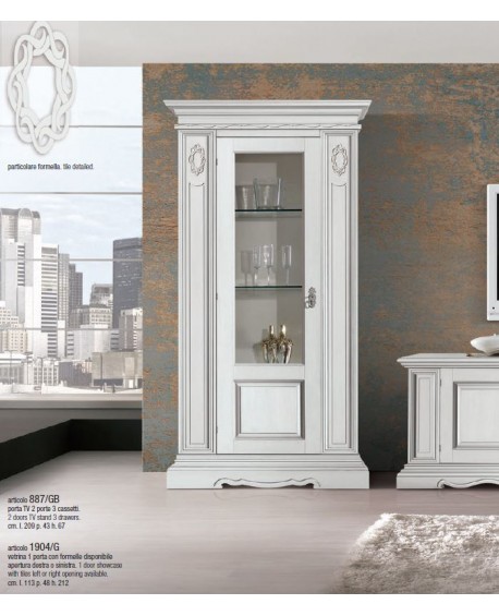 VETRINA 1 ANTA LEGNO MASSELLO ANTA DX O SX VARI COLORI