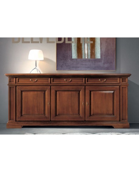 Armario 3 puertas 3 CAJONES MADERA SÓLIDA