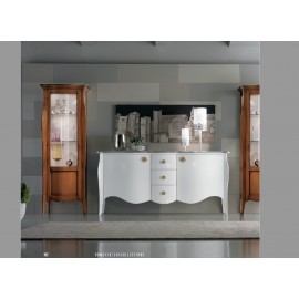 MÖBEL SCHRANK ZIMMER MATT WEISS Türen und Schubladen KONVEXEN HOLZ