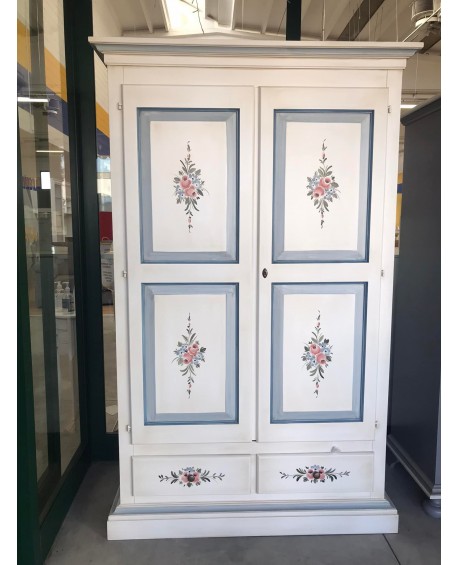 ARMADIO DECORATO AVORIO FILO VERDE