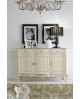 CREDENZA 3 PORTE 3 CASSETTI LEGNO MASSELLO CON INTARSIO LACCATO BIANCO