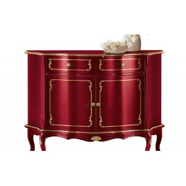 CREDENZA 2 PORTE 1 CASSETTO LEGNO MASSELLO LACCATO BIANCO