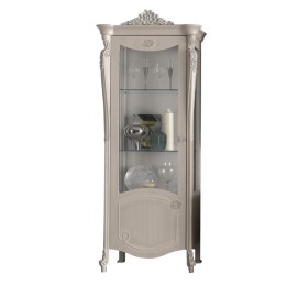 vetrina singola apertura dx/sx legno massello con intarsio