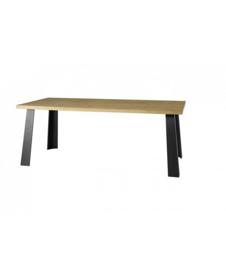 Tavolo c/gambe in metallo e piano rovere C/BORDO DRITTO  L.220 H.79 P.90