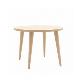 Tav. c/gambe tornite spillo e piano rovere Rotondo C/BORDO DRITTO Diam.110 H.81