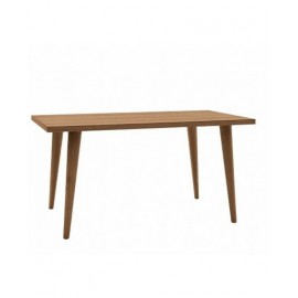 Tav. c/gambe tornite spillo e piano rovere C/BORDO NATURALE L.140 H.81 P.90