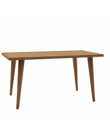 Tav. c/gambe tornite spillo e piano rovere C/BORDO DRITTO L.160 H.81 P.90