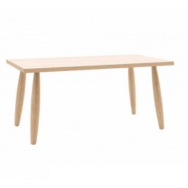 Tavolo con gambe tornite e piano rovere C/BORDO DRITTO  L.160 H.76 P.90