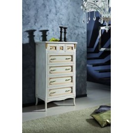 CHEST HOLZ LACKIERTE WEISS GOLD WIRE