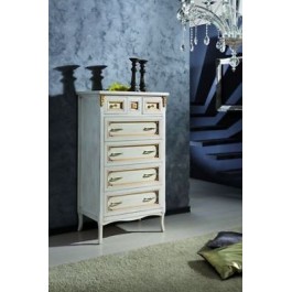 CHEST HOLZ LACKIERTE WEISS GOLD WIRE