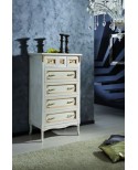 CHEST HOLZ LACKIERTE WEISS GOLD WIRE