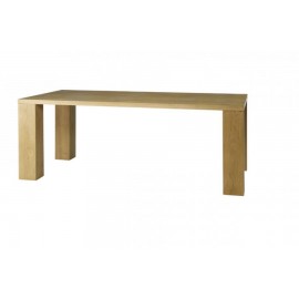 Tavolo c/gambe a colonna e piano rovere C/BORDO DRITTO L.160 H.78 P.90