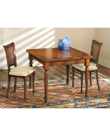 TAVOLO QUADRATO A LIBRO SPINAPESCE CON INT. TOSCANO L.100 P.100