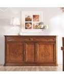 CREDENZA CON RILIEVO IN LEGNO MASSELLO VARI COLORI L 196 - P 50 H 110