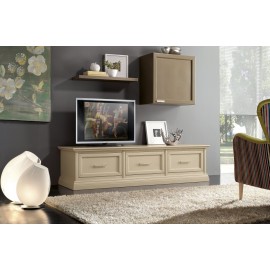 PORTA TV AD ANGOLO LEGNO MASSELLO 104X104 P115 H 48