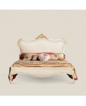 LETTO CON TESTATA IN LEGNO INTARSIATA