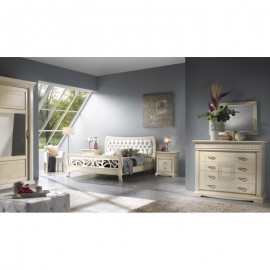 CAMERA COMPLETA LEGNO MASSELLO CON INTAGLIO