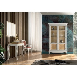 Consolle intagliata piano frassino con 5 allunghe esterne L.50 P.90 H.77,5 (aperta L.300 P.90)