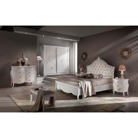 CAMERA COMPLETA LEGNO MASSELLO CON INTAGLIO