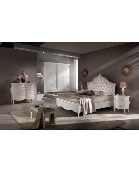 CAMERA COMPLETA LEGNO MASSELLO CON INTAGLIO