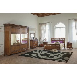 CAMERA COMPLETA LEGNO MASSELLO CON INTAGLIO