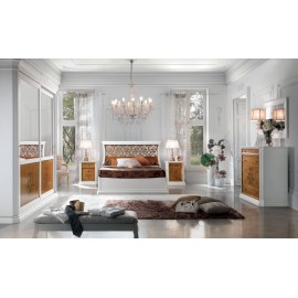 CAMERA COMPLETA LEGNO MASSELLO CON INTAGLIO